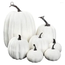 Party Decoration -Halloween White Artificial Pumpkin Foam Desktop Core Thanksgiving Halloween 7 Pieces