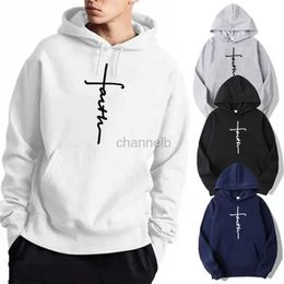 Women's Hoodies Sweatshirts Mens Faith Cross Print Designer Hoodies Man Fleece Casual Fashion Sports Sweatshirt Top Quality Clothing for Male Streetwear 240413