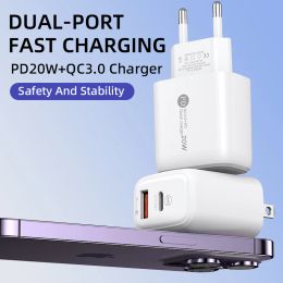 PD 20W USB C Charger 2 Ports Type C Charger Fast Charging For Xiaomi 14 Samsung S22 iPhone 13 14 15 Pro Travel Charger Adaptor