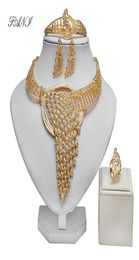 Sexy Grace Gold Colour s Nigerian Wedding Woman Accessories Fashion African Designer Jewellery Set Whole1174714