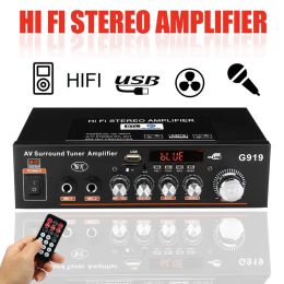 Amplifiers 360W G919 Mini Amplificador Audio bluetooth Stereo Power Amplifier FM SD Hifi 2CH Amp Music Player Power Amplifier Car 12V 220V