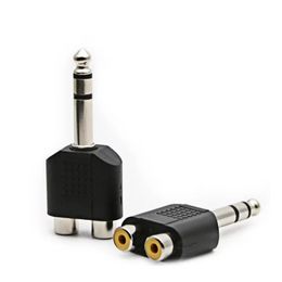 2024 6.5mm Male Plug To 2 Dual Rca Female Jack Audio Mono Connector Converter RCA Female AV Mono Interface Audio Adapter for RCA Male to