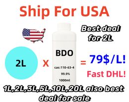 wholesale 2pcs best deal for 99% Purity 4-B glycol 14 CAS 110-63-4 1, 4-diol 1 4-Butanediol 14B 1,4-Butylene BDO factory direct sale v0018 DHL FREE shipping