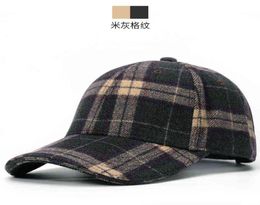 Women and Men Winter Outdoors Warm Felt Peaked Caps Dad Casual Thick Casquette Adult Plaid Wool Baseball Hats 5562cm 2201111533504
