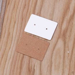 100 Pcs Earrings Gift Tags Kraft Paper Rectangle Tags for Arts Craft Luggage Label Weddings Valentines & Christmas