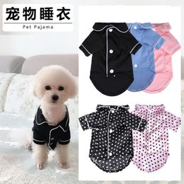 Dog Apparel Pet Pyjamas Home Teacup Small Teddy Bear Knitted Clothes Summer Costume