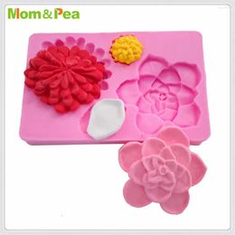 Baking Moulds Mom&Pea MPA1902 Flower Silicone Mold Sugar Paste 3D Fondant Cake Decoration