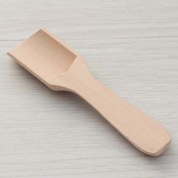 Spoons 6Pcs Wooden Scoop Coffee Natural Tea Salt Spoon For Restaurant Shop El Measuring