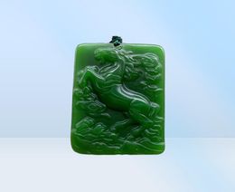 Xinkeng Xinjiang Hetian jade jasper immediately money pendant outer Mongolian spinach green Zodiac horse pendant jade whole6502319