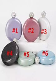 Holographic Glitter Spirit Flask 5oz Stainless Steel Hand size Flask with Rhinestone Cap Perfect Gift for Women GWB157136886060