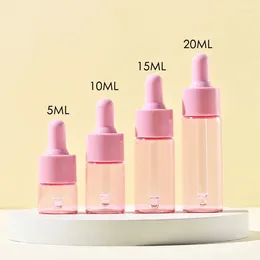 Storage Bottles 30/50pcs 5ml -20ml Refillable Glass Bottle Mini Dropper With Pipette Pink Cap Empty Essential Oil For