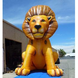 6mh (20 piedi) con decorazione dell'evento soffiante gigantesco leone gonfiabile con stampa a colori, animale da cartone animato pubblicitario personalizzato per feste