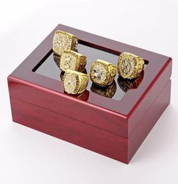 Fine SuperBowl FootballCowboys Championship Rings Wood Box Set Jewellery men039s rings 5pieceset Souvenir Men Fan Gift 2020 whol7370752