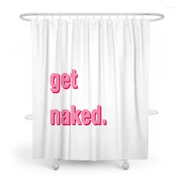 Shower Curtains Gaslight Gatekeep Girlboss Get Naked Pink Curtain Set With Grommets And Hooks For Bathroom Decor