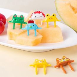 Forks 6Pcs Cartoon Fruit Fork Cute Bento Box Decoration Cake Dessert Mini Toothpick Childrens Lunch Accessories