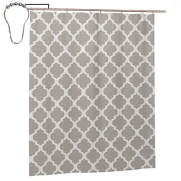 Shower Curtains Brown Mod Modern Taupe White Curtain For Bathroon Personalised Bath Set With Iron Hooks Home Decor Gift 60x72in