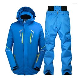 Skiing Jackets Pure Colour Men's Snow Suit Winter Outdoor Sports Wear Snowboard Clothes Waterproof Windproof Costume Ski Jacket And Pant Male