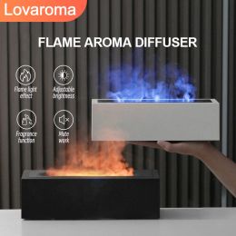 Humidifiers Lovaroma H3 200ml Nordic Flame Aroma Diffuser Air Humidifier Misting Hine Home Appliance Artistic Rough Texture Newest