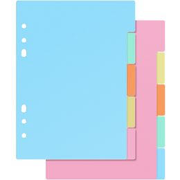 Divider Index Board Page Dividers with Pockets Tab Subject for 6 Ring Binder File Folder Labels Clips