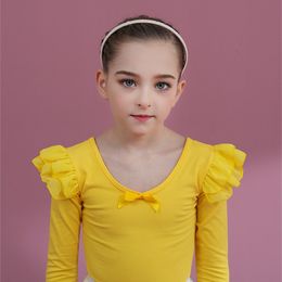 Summer Short Sleeve Leotard Girl Ballet Jumpsuit Tutu Skirt Dance Costume Bowknot Back Bailarina Stage Gymnastic Show Princess