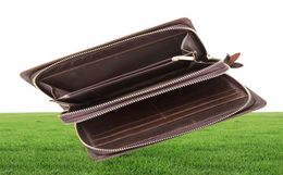 MVA Men039s Clutch Male Wallet Men039s Genuine Leather Double Zipper Clutch Bags purse for men Passport Phone Wallets4633554