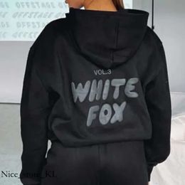 White Foxx Hoodie Womens Designer Hoodies Letter Print 2 Piece Cowl Neck Long BLACK WHITE Sleeve Sweatshirt And Pants Set Tracksuit Whitefox Tracksuit 768