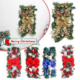 Decorative Flowers 45cm Hanging Wreath Wall Decor Ornament With LED Light Pine Christmas Pendants Year Home
