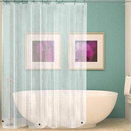 Shower Curtains Transparent Waterproof Curtain PEVA Mildew Bathroom W/12 Hooks