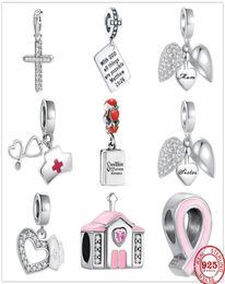 925 Silver Fit stitch Bead Cross Hospital Nurse Bracelet Charm Beads Dangle DIY Jewellery Accessories9706410