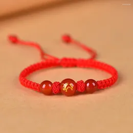 Charm Bracelets Chinese Style Lucky Dragon Bracelet 2024 Year Red Rope Beading Jewellery Gift For Women