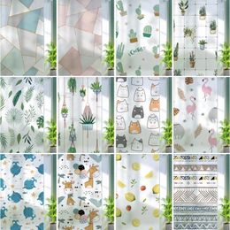 Window Stickers Frosted Anti-Transparent Colour Glass Film Anti-Peeping Transparent Opaque Bathroom Sliding Door Balcony Grille Sticker