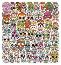 50PCS Colourful Skull Skeleton Graffiti Stickers Pack For DIY Water Bottle Skateboard Motorcycle Travel Luggage Guitar Laptop Water9182495