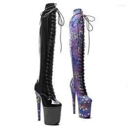 Dance Shoes LAIJIANJINXIA 20CM/8inches PU Upper Modern Sexy Nightclub High Heel Platform Women's Boots 610