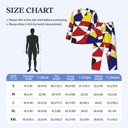 Pyjamas Men De Stijl Bedroom Sleepwear Mondrian And Gauss Two Piece Loose Pyjama Set Long-Sleeve Trendy Oversize Home Suit