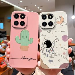 For Honour X6a Cases Square Cute Animal Transparent Durable Anti-Fingerprint Shell For Huawei Honour X 6 a Silicone Soft TPU Funda