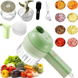 Grinders Handheld 4IN1 Electric Vegetable Slicer Multifunctional Wireless Food Processor Garlic Chilli Vegetable Cutter Carrot Chopper