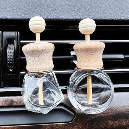 Storage Bottles Transparent Air Freshener Car Perfume Clip Essential Oil Diffuser Vent Empty Glass Bottle Decoration