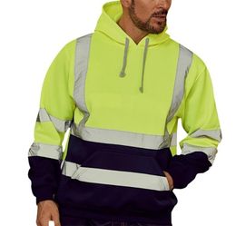 Hoodies Male Reflective Sportswear Men039s Jacket Road Work High Visibility Pullover Long Sleeve Tops Coat Clothes Streetwear 22858989