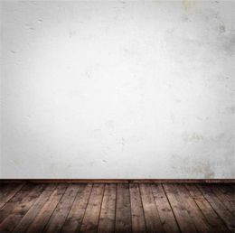 Solid White Wall Pography Backdrop Dark Brown Texture Wooden Boards Floor Vintage Backgrounds for Po Studio5931857