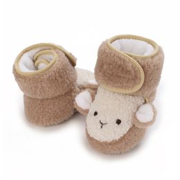 Winter Newborn Baby Booties Non-Slip Sole Toddler Boys Girls First Walkers Infant Warm Fleece Shoes Snow Boots 0-18Months