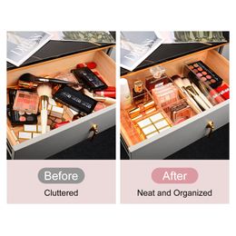 Clear Makeup Organiser for Drawer, Makeup Storage Box Drawer Divider for Vanity, Countertop, Bathroom, Kitchen Cabinet