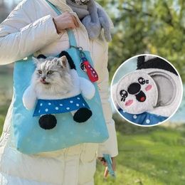 Cat Carriers Cartoon Carrier Bag Shopping Travel Portable Breathable Transport Bags Small Animal Shoulder Canvas Pet Handbag