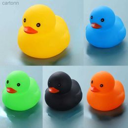 Bath Toys Baby Bath Toys Cute Little Yellow Duck Bath Toys Bathroom Bath Swimming Water Toys Soft Floating Rubber Duck Squeeze Sound Toys 240413