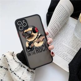 Cute Pug Bulldog dog pet Phone Case matte transparent For iphone 14 11 12 13 plus mini pro max cover