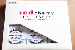 RED CHERRY False Eyelashes WSP 523 43 747M 217 Makeup Professional Faux Nature Long Messy Cross Eyelash Winged Lashes Wispies7986720