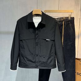 2024 Jaqueta de lapela Jaqueta masculina Versão coreana Slim Fit Works Versátil e Jacket Casual Roupas da moda para as estações da primavera e outono