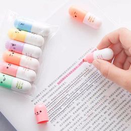 Cute Students Pen Stationery Drawing Capsules Shape School Office Supply Writing Tool Marker Pen Fluorecent Pen Highlighter