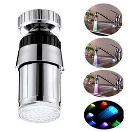 Glowing Water Led Light 360 Degree Rotatable 3 Colors Change Temperature Controlled Color Changing Faucet Head Aerators Rgb Glow