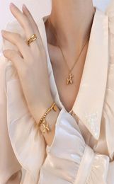 With Box Dog Design Bracelet Necklace Pendants Sets Womens Jewellery Set 18K Gold Plated Women Gift Christmas210c4386199