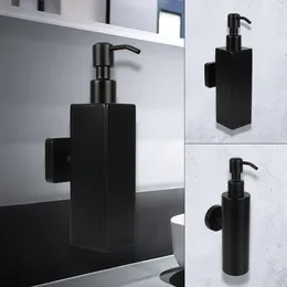 Liquid Soap Dispenser Steel Black Wall Mounted Bottle Bathroom Accessories Tower Shampoo And Lotion Perfect For Home Decorat